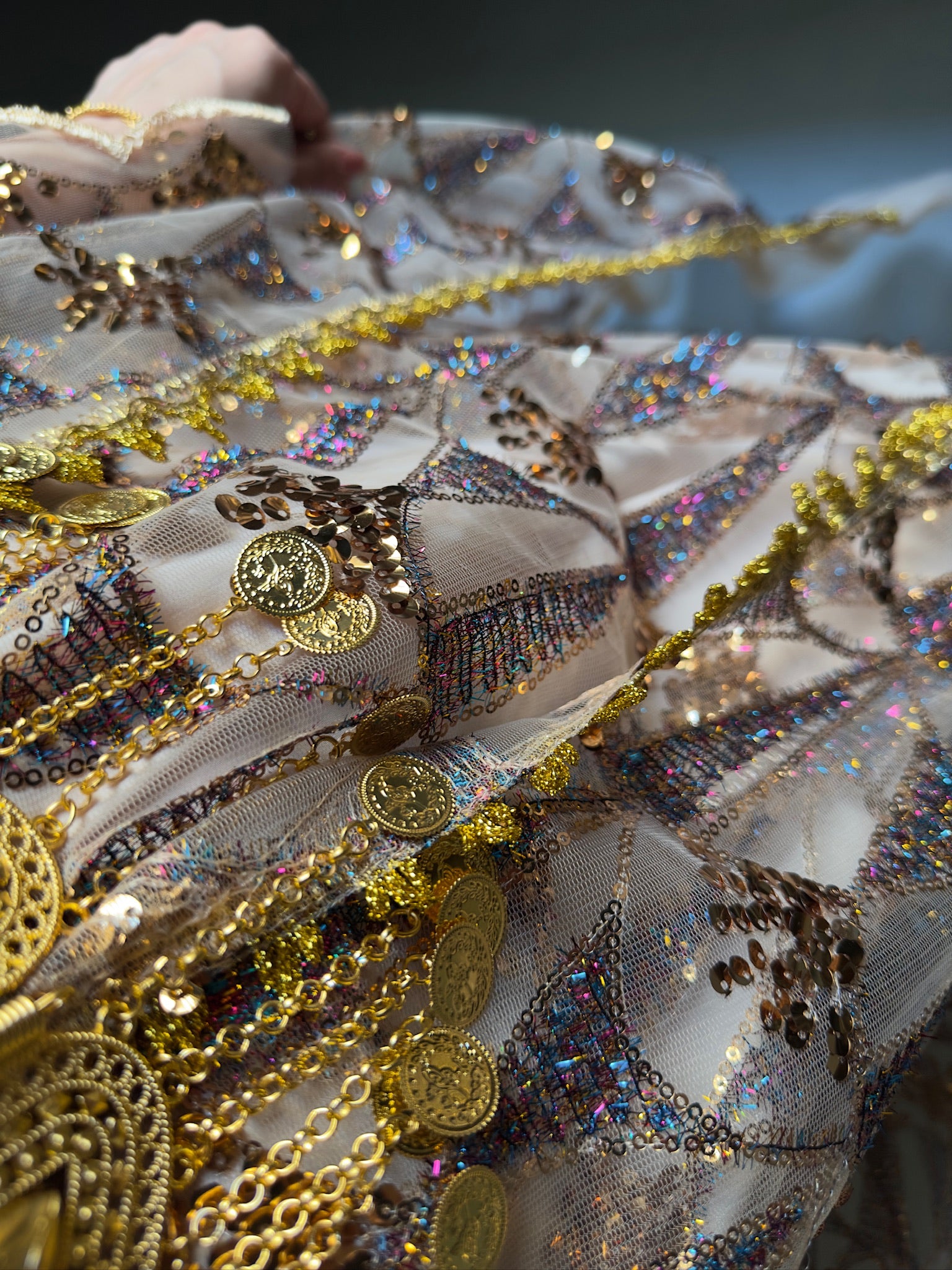 Zêrîn, Champagne & Gold Kurdish Gown | For Rent
