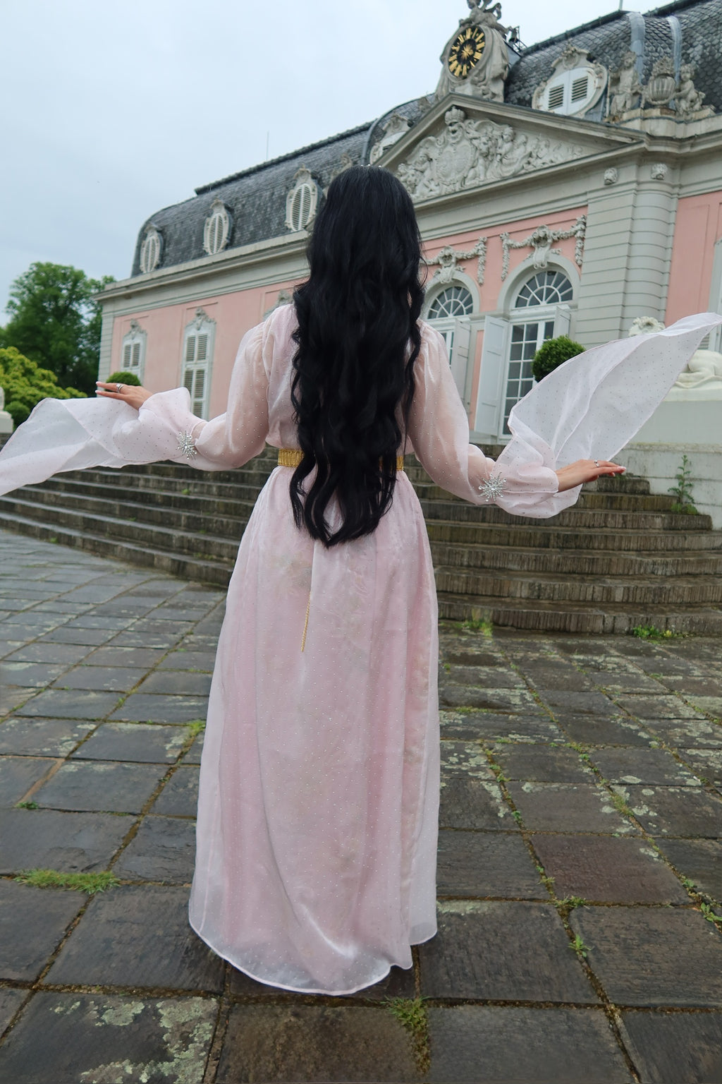Slava, Kurdish Two-Piece Gown in Blush Rose | For Rent