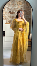 Roj, Kurdish Two-Piece Dress in Yellow and Gold