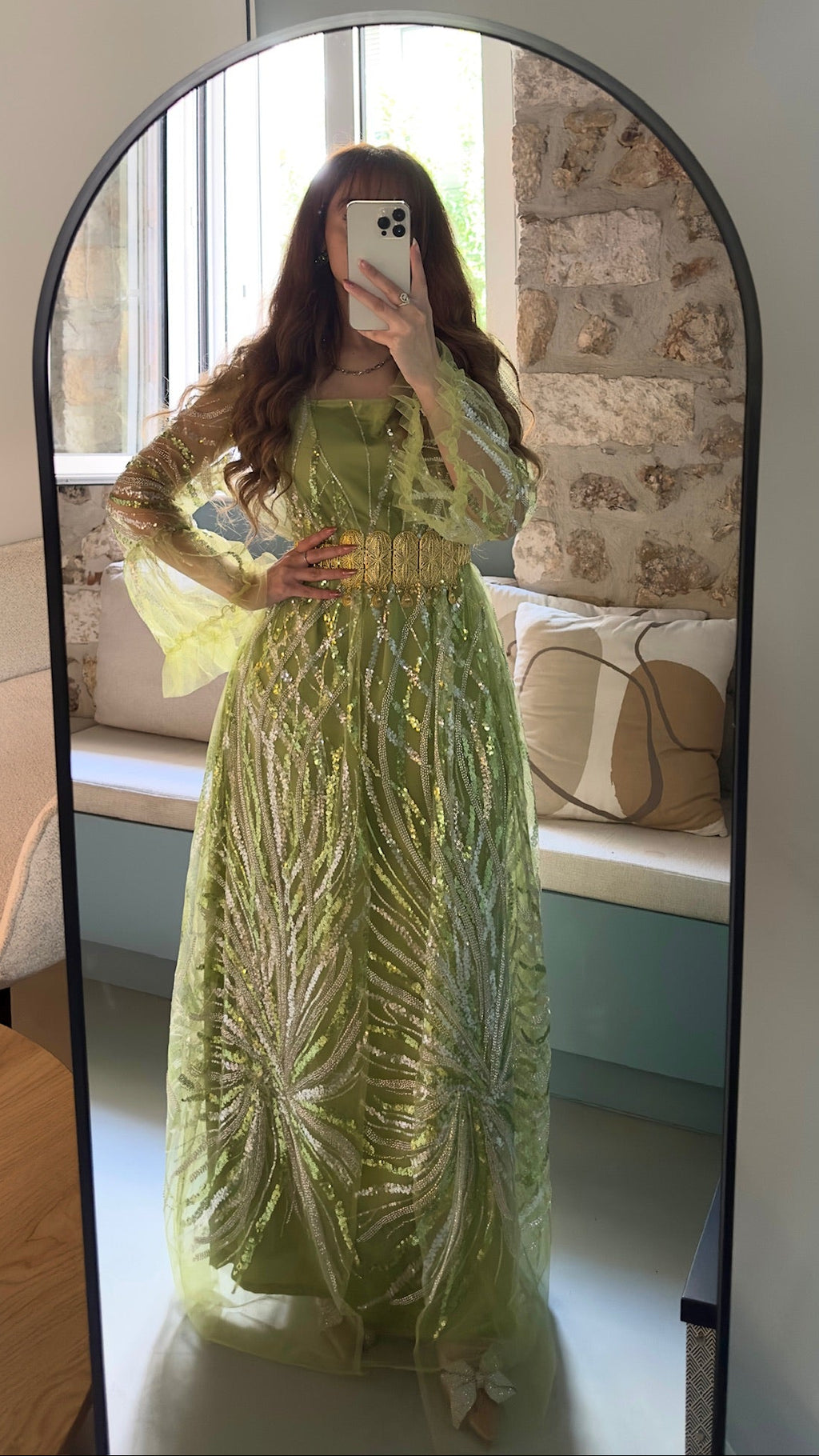 Kesk, Kurdish Two-Piece Dress in Green