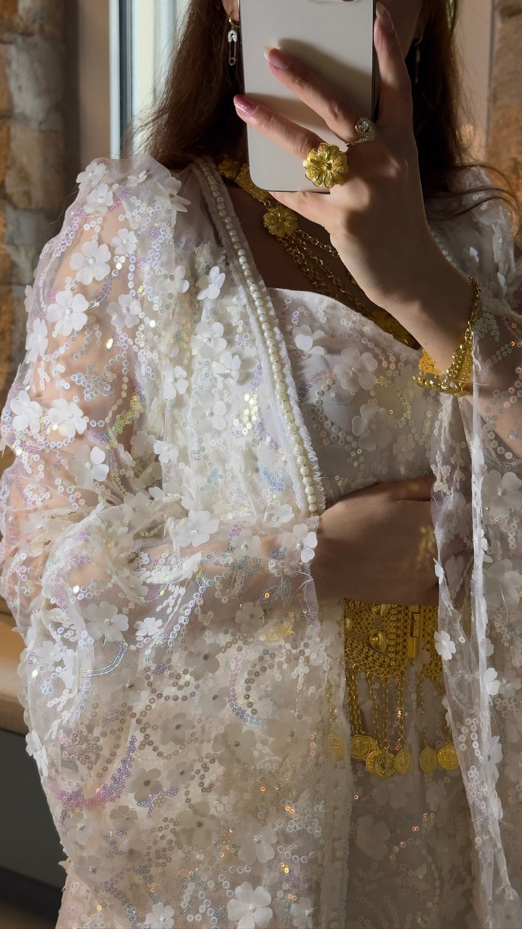 Zîn, Kurdish Two-Piece Wedding Dress in Off-White