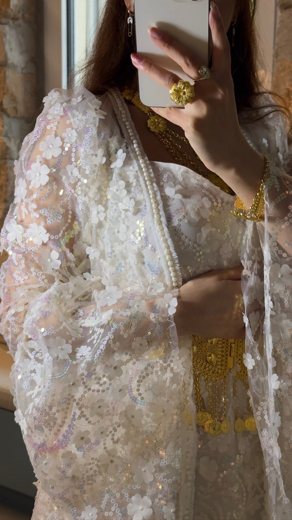 Zîn, Kurdish Two-Piece Wedding Dress in Off-White | For Rent