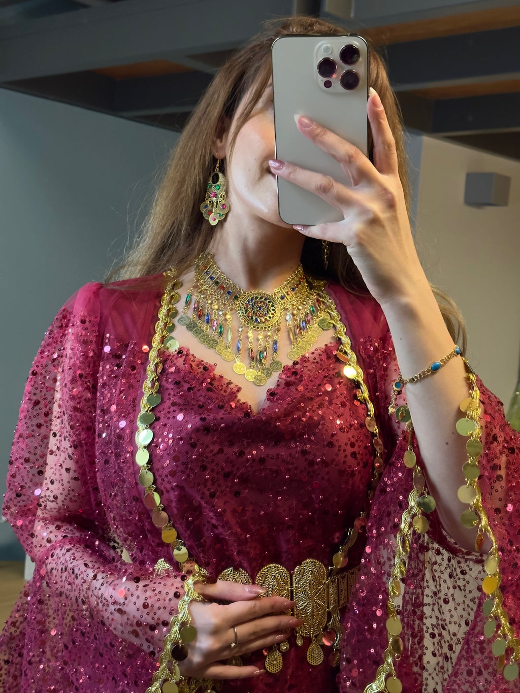 Dîlan, Kurdish Two-Piece Dress in Magenta