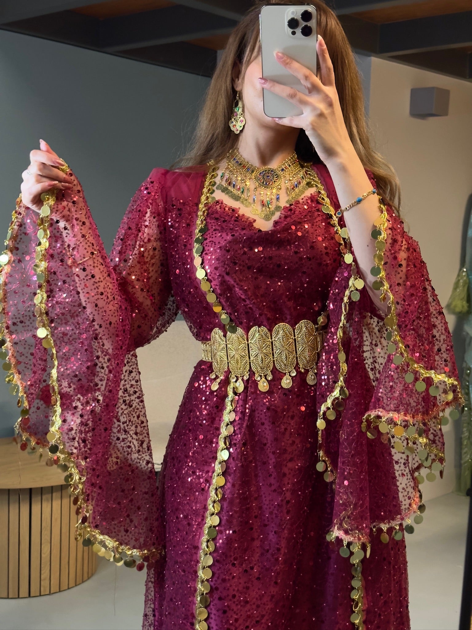 Dîlan, Kurdish Two-Piece Dress in Magenta | For Rent