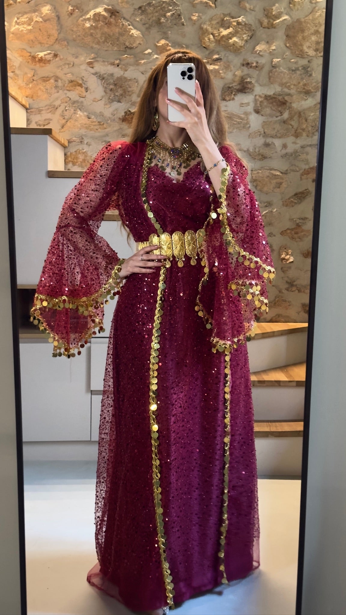 Dîlan, Kurdish Two-Piece Dress in Magenta | For Rent