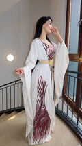 Lalê, Kurdish Two-Piece Dress in White and Burgundy