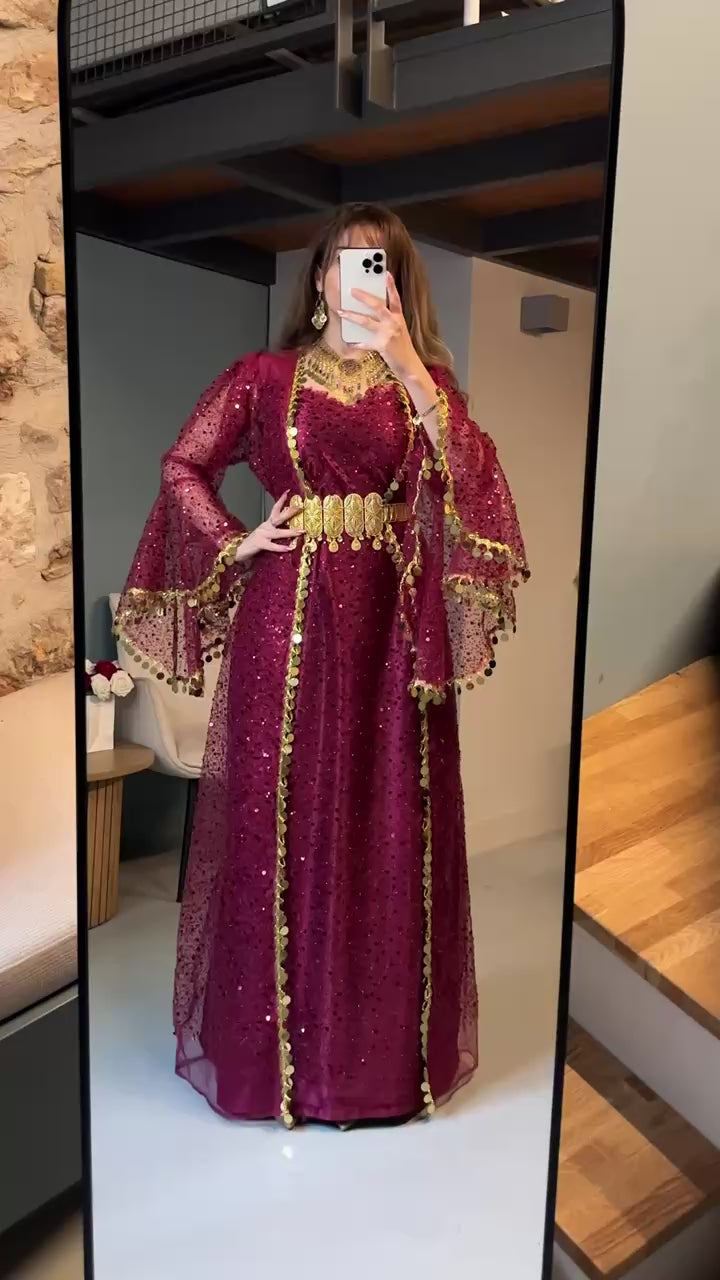 Dîlan, Kurdish Two-Piece Dress in Magenta | For Rent